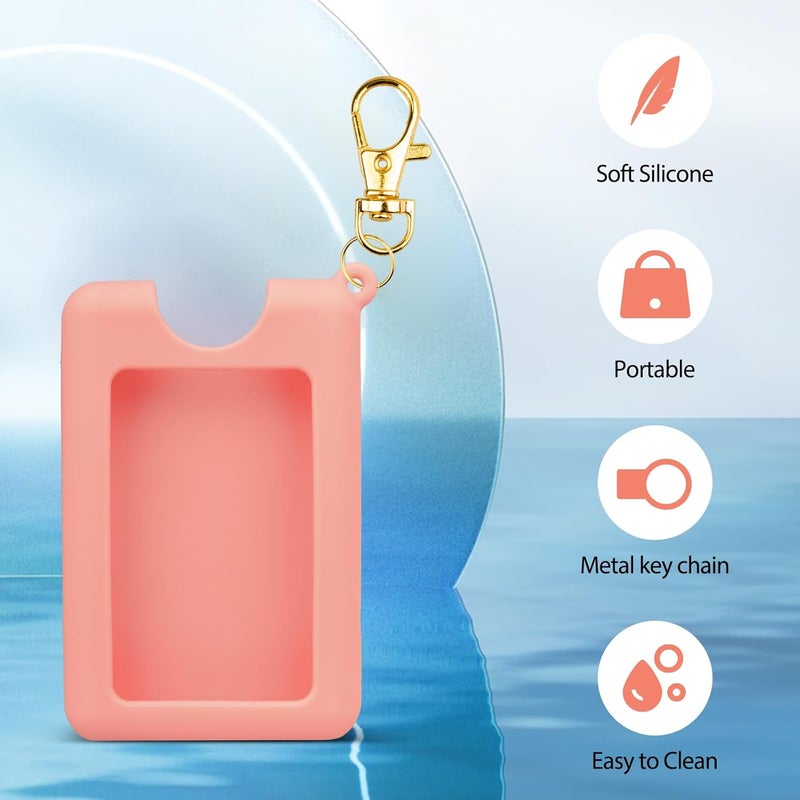VANEST Silicone Case Compatible with Noshinku Pocket Hand Sanitizer, Protective Case with Keychain for Refillable Travel Size, Hand Sanitizer Spray Accessory (Orange) - Image 3